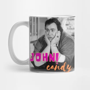 john candy black purple and orange Mug